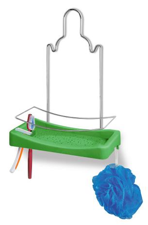 Porta Shampoo Simples Niquelart 348-3 Cromo Colors Aço e Plástico Verde Menor preço em Porta Shampoo Simples Niquelart 348-3 Cromo Colors Aço e Plástico Verde