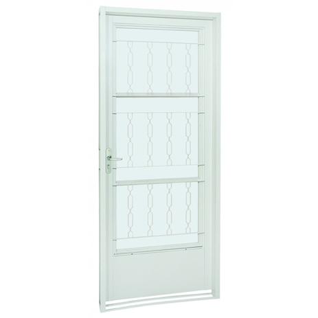 Porta Social Aço Sasazaki com Postigo Grade elo 1 Folha 217cmx87cmx8cm Branco Menor preço em Porta Social Aço Sasazaki com Postigo Grade elo 1 Folha 217cmx87cmx8cm Branco