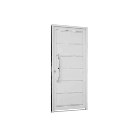 Porta Social com Lambris E Friso Prátika Direita 217x88cm Branco - Sasazaki Menor preço em Porta Social com Lambris E Friso Prátika Direita 217x88cm Branco - Sasazaki