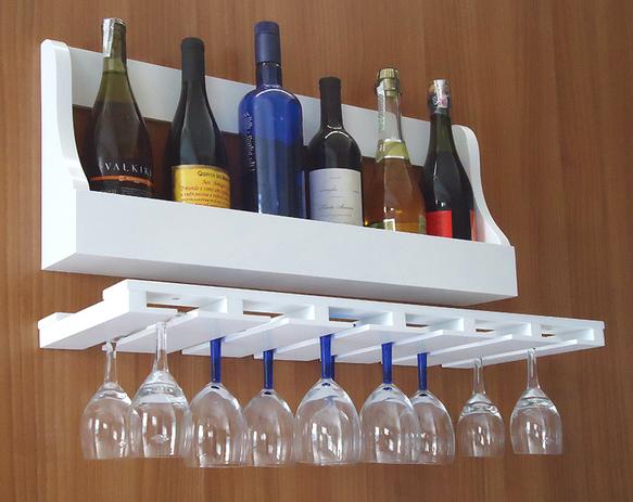 Porta Taças e Prateleira Adega Decorativa para Vinhos Garrafas Bares - Branco Laca - Formalivre Menor preço em Porta Taças e Prateleira Adega Decorativa para Vinhos Garrafas Bares - Branco Laca - Formalivre