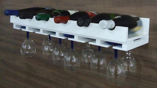 Porta Taças e Prateleira Adega New Suporte Decorativo para Vinhos e Garrafas - Branco Laca - Formalivre Menor preço em Porta Taças e Prateleira Adega New Suporte Decorativo para Vinhos e Garrafas - Branco Laca - Formalivre