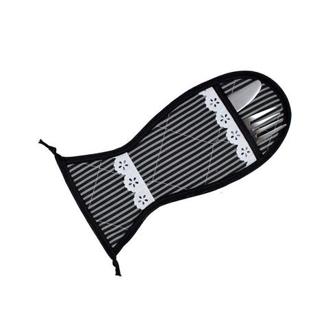 Porta talher 4 unidades listra cinza - Recanto da costura Menor preço em Porta talher 4 unidades listra cinza - Recanto da costura