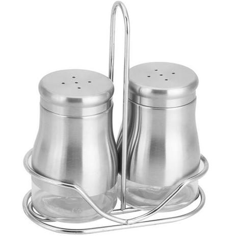 Porta Temperos, Condimentos, Galheteiro 02 Peças com Suporte em Aço Inox - Carisma Menor preço em Porta Temperos, Condimentos, Galheteiro 02 Peças com Suporte em Aço Inox - Carisma