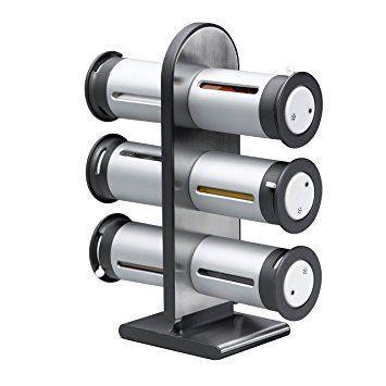 Porta Temperos Cozinha Moderna Base Aco Inox para Condimentos 6 Potes com tampa seguranca - Exclusivo Menor preço em Porta Temperos Cozinha Moderna Base Aco Inox para Condimentos 6 Potes com tampa seguranca - Exclusivo