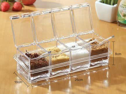 Porta Temperos E Condimentos Acrílico 4 Potes Organizadores - Doisirmaos Menor preço em Porta Temperos E Condimentos Acrílico 4 Potes Organizadores - Doisirmaos