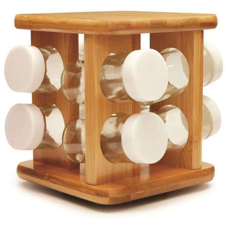 Porta Temperos Em Bambu Com 9 Peças Tyft Menor preço em Porta Temperos Em Bambu Com 9 Peças Tyft