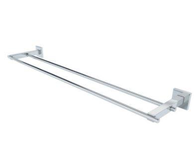 Porta Toalha Duplo 56cm. Modelo Quadrado Com Dupla Fixação - Sollux Menor preço em Porta Toalha Duplo 56cm. Modelo Quadrado Com Dupla Fixação - Sollux