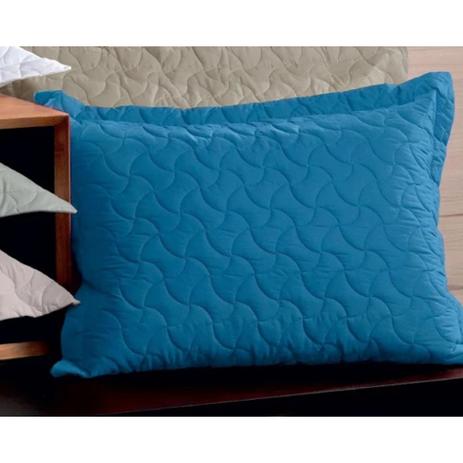 Porta Travesseiro Matelado Microfibra Azul Claro - Linha avulsa enxovais Menor preço em Porta Travesseiro Matelado Microfibra Azul Claro - Linha avulsa enxovais