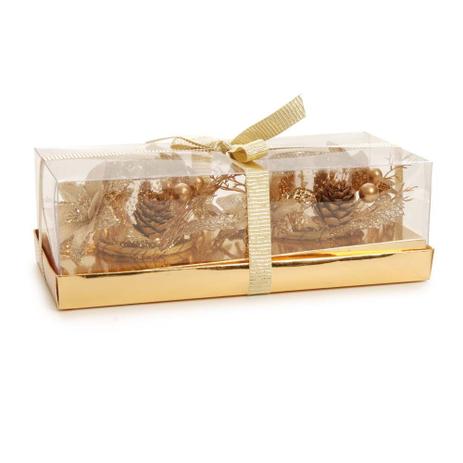 Porta Vela Castiçal 2 pçs Decoração Natal Dourado - Cromus Menor preço em Porta Vela Castiçal 2 pçs Decoração Natal Dourado - Cromus