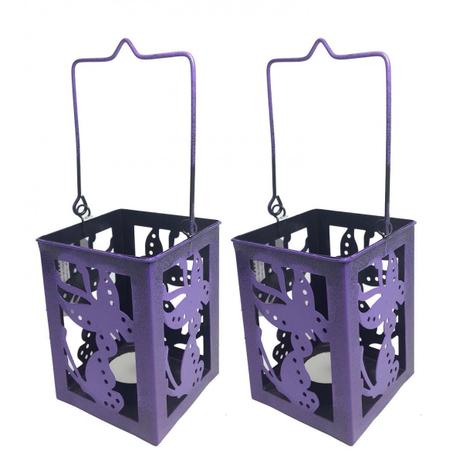 Porta Vela Decorativo Marroquina Enfeite Jardim Metal Borboleta Lilas Pequena Kit Com 2 (jard-75) - Braslu Menor preço em Porta Vela Decorativo Marroquina Enfeite Jardim Metal Borboleta Lilas Pequena Kit Com 2 (jard-75) - Braslu