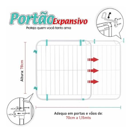 Portão Grade Expansivo Proteção Criança Cão Pet 70 A 115 Cm - Pet Útil é boa?