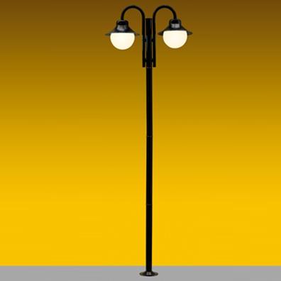 Poste De Jardim Colonial Com Globo De Polietileno Antigo Duplo 2 20m P28 2 Em Aco Ideal Iluminacao Menor Preco Com Cupom