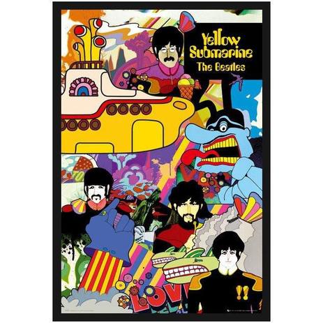 Poster com Moldura Quadro Decorativo Os Beatles Álbum Submarino Amarelo 60x90cm - Decore pronto Menor preço em Poster com Moldura Quadro Decorativo Os Beatles Álbum Submarino Amarelo 60x90cm - Decore pronto