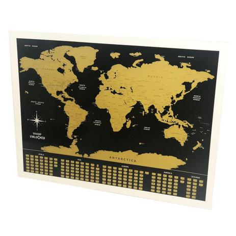 Pôster Mapa Mundi Raspadinha - Preto e Dourado - L3 store Menor preço em Pôster Mapa Mundi Raspadinha - Preto e Dourado - L3 store
