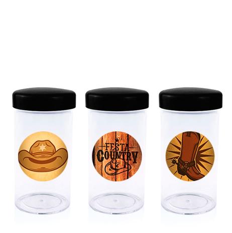 Pote de Acrílico com Tampa Festa Country 70 ml 10 unidades - Festabox Menor preço em Pote de Acrílico com Tampa Festa Country 70 ml 10 unidades - Festabox