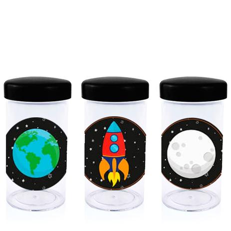 Pote de Acrílico com Tampa Festa Infantil Espacial 70ml 10 unidades - Festabox Menor preço em Pote de Acrílico com Tampa Festa Infantil Espacial 70ml 10 unidades - Festabox