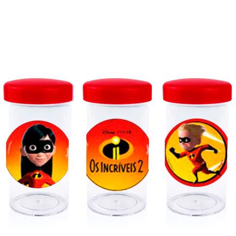 Pote de Acrílico com Tampa Festa Infantil Os Incríveis 70ml 10 unidades - Festabox Menor preço em Pote de Acrílico com Tampa Festa Infantil Os Incríveis 70ml 10 unidades - Festabox