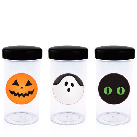 Pote de Acrílico com Tampa Halloween 70 ml 10 unidades - Festabox Menor preço em Pote de Acrílico com Tampa Halloween 70 ml 10 unidades - Festabox