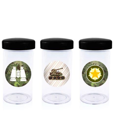 Menor preço em Pote de Acrílico com Tampa Militar 70 ml 10 unidades - Festabox