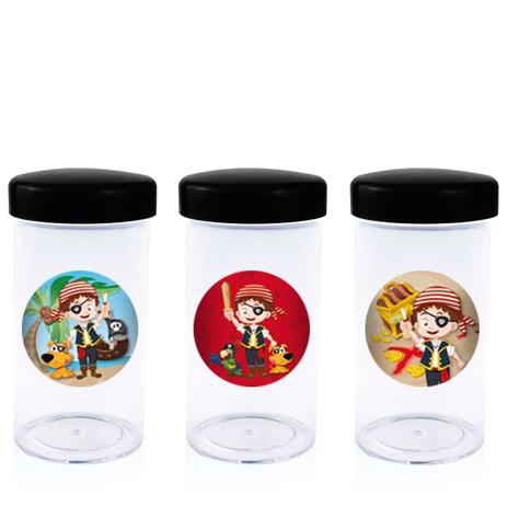 Pote de Acrílico com Tampa Piratas 70 ml 10 unidades - Festabox Menor preço em Pote de Acrílico com Tampa Piratas 70 ml 10 unidades - Festabox