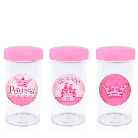 Pote de Acrílico com Tampa Princesa Vintage 70ml 10 unidades - Festabox Menor preço em Pote de Acrílico com Tampa Princesa Vintage 70ml 10 unidades - Festabox