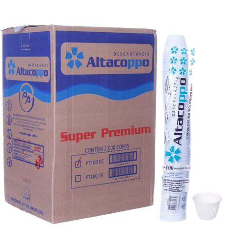 Pote de Plástico Descartável Branco de 100ml Caixa com 2000 Altacoppo Menor preço em Pote de Plástico Descartável Branco de 100ml Caixa com 2000 Altacoppo