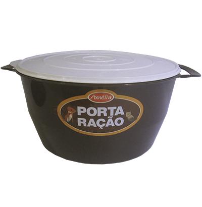 Pote de plastico redondo porta racao com alca 10l - Melida Menor preço em Pote de plastico redondo porta racao com alca 10l - Melida