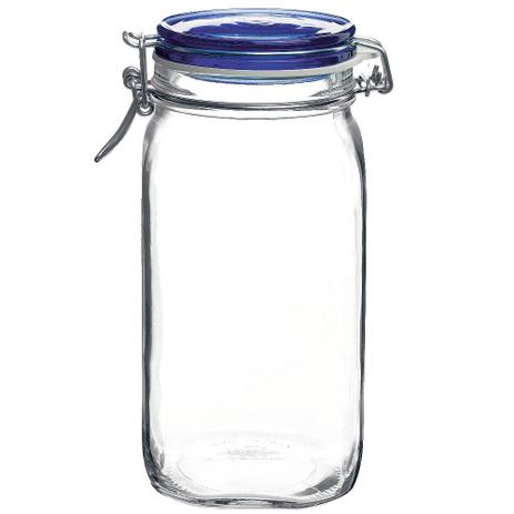 Pote de Vidro Italiano Bormioli Rocco Fido Hermético com Tampa Azul 1500ml Menor preço em Pote de Vidro Italiano Bormioli Rocco Fido Hermético com Tampa Azul 1500ml