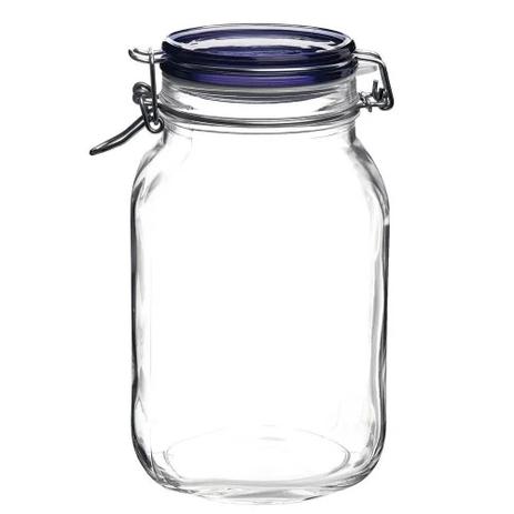 Pote Hermético de Vidro Italiano Bormioli Rocco Fido com Tampa Azul 2000ml Menor preço em Pote Hermético de Vidro Italiano Bormioli Rocco Fido com Tampa Azul 2000ml