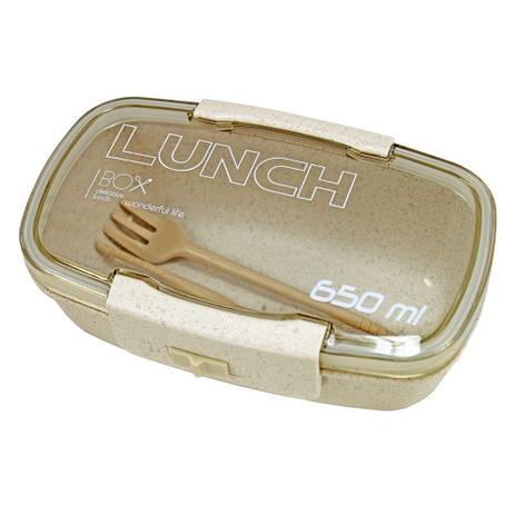 Pote Marmita Lunch Box 650ml - Bege - Jacki Design Menor preço em Pote Marmita Lunch Box 650ml - Bege - Jacki Design
