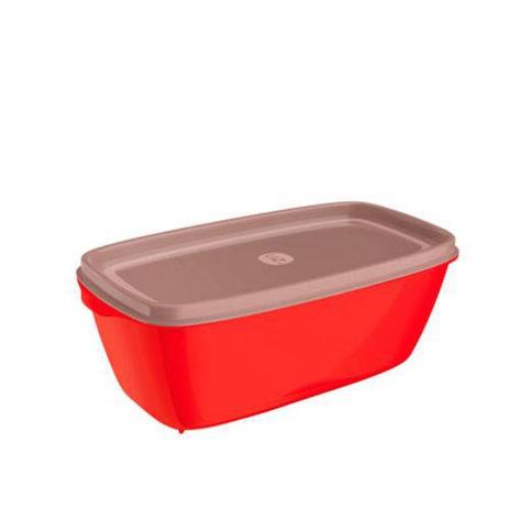 Pote multiuso retangular vermelho 1500 ml - Goldenhome Menor preço em Pote multiuso retangular vermelho 1500 ml - Goldenhome