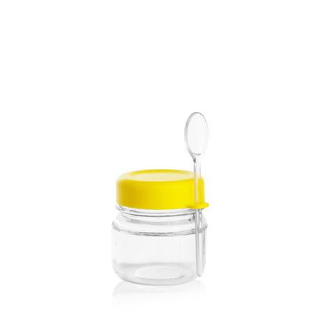Pote Plástico Papinha com Colher Amarelo 10 unidades - Festabox Menor preço em Pote Plástico Papinha com Colher Amarelo 10 unidades - Festabox