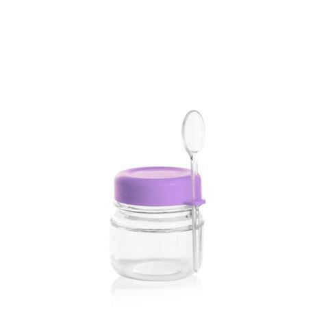 Pote Plástico Papinha com Colher Lilás 10 unidades - Festabox Menor preço em Pote Plástico Papinha com Colher Lilás 10 unidades - Festabox