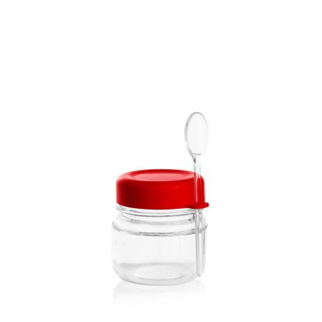 Pote Plástico Papinha com Colher Vermelho 10 unidades - Festabox Menor preço em Pote Plástico Papinha com Colher Vermelho 10 unidades - Festabox