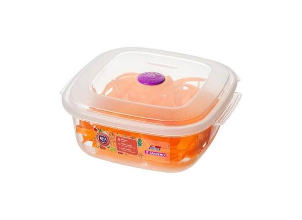 Pote Plástico Quadrado 1,3 L Vac Freezer SanRemo - SAN 042 Menor preço em Pote Plástico Quadrado 1,3 L Vac Freezer SanRemo - SAN 042
