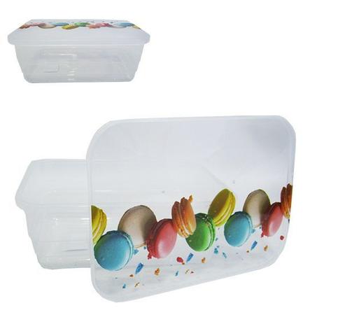 Pote plástico retangular com tampa decorada 2,4l - Top rio Menor preço em Pote plástico retangular com tampa decorada 2,4l - Top rio