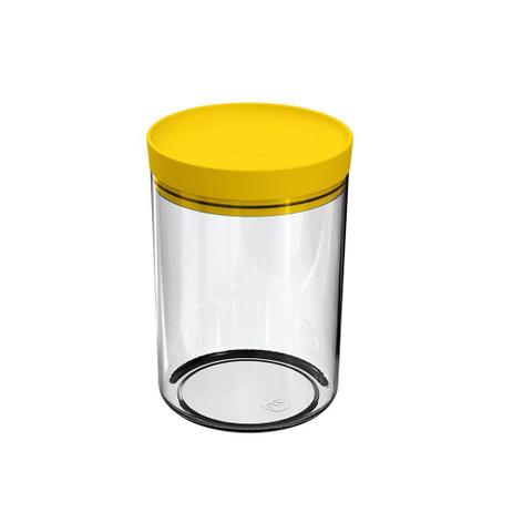 Pote Porta Mantimentos Transparente Tampa Amarelo 1,4 lts - Uz Menor preço em Pote Porta Mantimentos Transparente Tampa Amarelo 1,4 lts - Uz