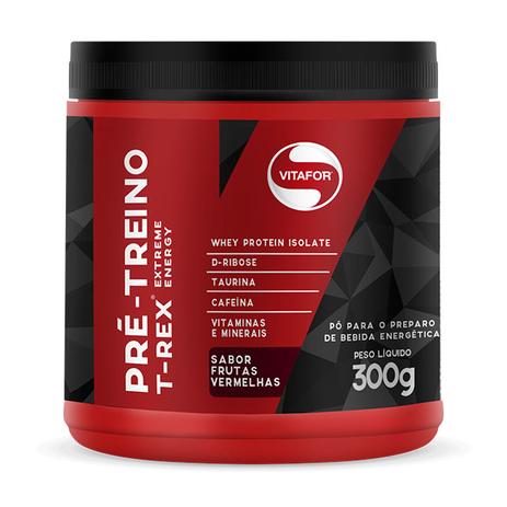 Pote Pré-treino T-rex 300g Com D-ribose - Vitafor Menor preço em Pote Pré-treino T-rex 300g Com D-ribose - Vitafor