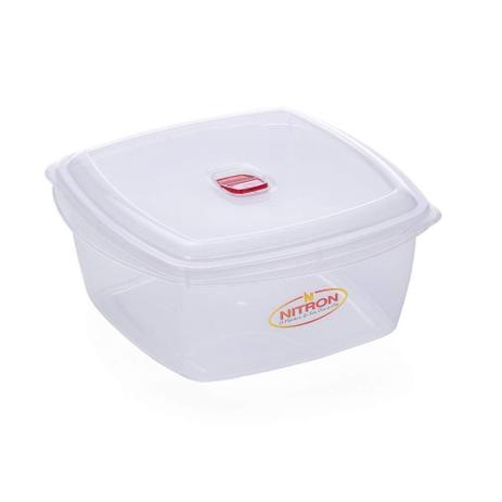 Pote Quadrado com Válvula 3 Litros Plástico - Nitron Menor preço em Pote Quadrado com Válvula 3 Litros Plástico - Nitron