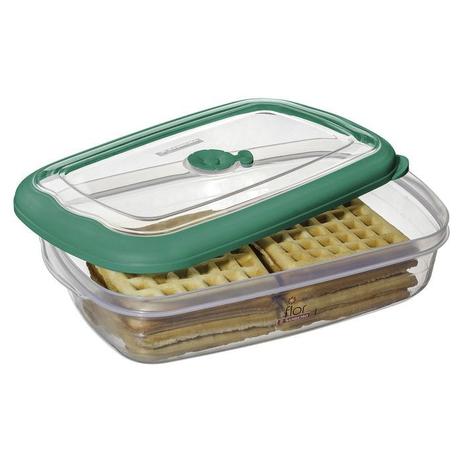Pote retangular plástico 2,4l verde Cód. 5797 - Sanremo Menor preço em Pote retangular plástico 2,4l verde Cód. 5797 - Sanremo