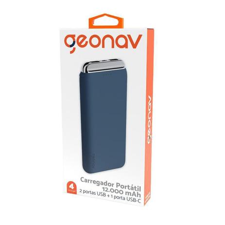 Power Bank 12K Azul Pb12Kmb - Geonav Menor preço em Power Bank 12K Azul Pb12Kmb - Geonav