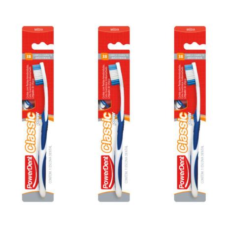 Powerdent 1332 Classic Power Escova Dental Média (Kit C/03) Menor preço em Powerdent 1332 Classic Power Escova Dental Média (Kit C/03)