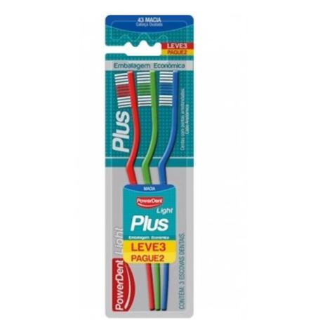 Powerdent 2190 Escova Dental Light Plus C/3 Menor preço em Powerdent 2190 Escova Dental Light Plus C/3