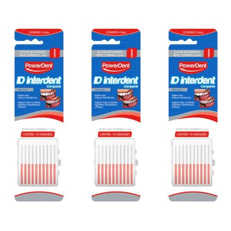 Powerdent Escova Cilíndrica Extra Fina 3mm Refil (Kit C/03) Menor preço em Powerdent Escova Cilíndrica Extra Fina 3mm Refil (Kit C/03)