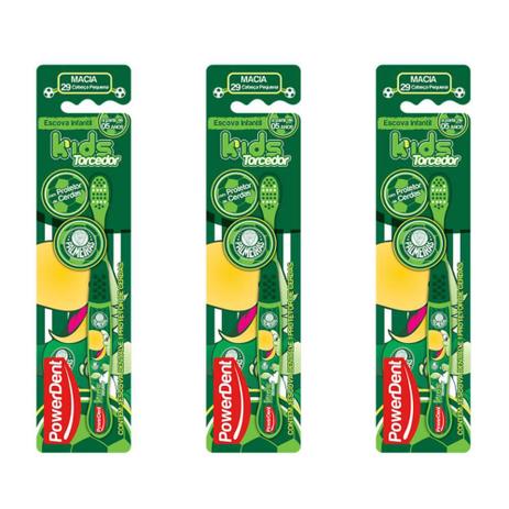 Powerdent Palmeiras Escova Dental Macia + Protetor (Kit C/03) Menor preço em Powerdent Palmeiras Escova Dental Macia + Protetor (Kit C/03)