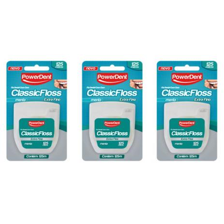 Powerdent Power Classic Fio Dental Extra Fino 125m (Kit C/03) Menor preço em Powerdent Power Classic Fio Dental Extra Fino 125m (Kit C/03)