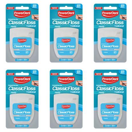 Powerdent Power Classic Fio Dental Tradicional 125m (Kit C/06) Menor preço em Powerdent Power Classic Fio Dental Tradicional 125m (Kit C/06)