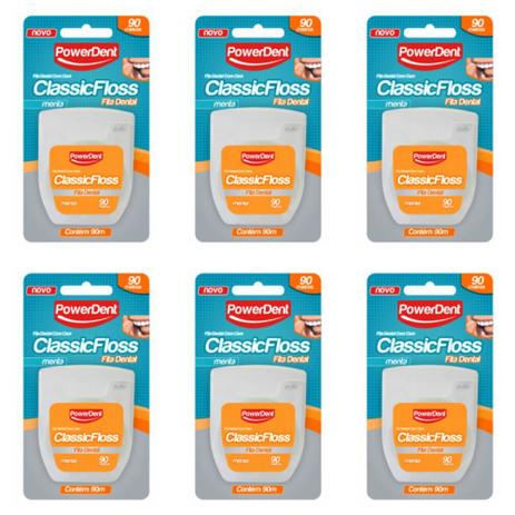Powerdent Power Classic Fita Dental 90m (Kit C/06) Menor preço em Powerdent Power Classic Fita Dental 90m (Kit C/06)