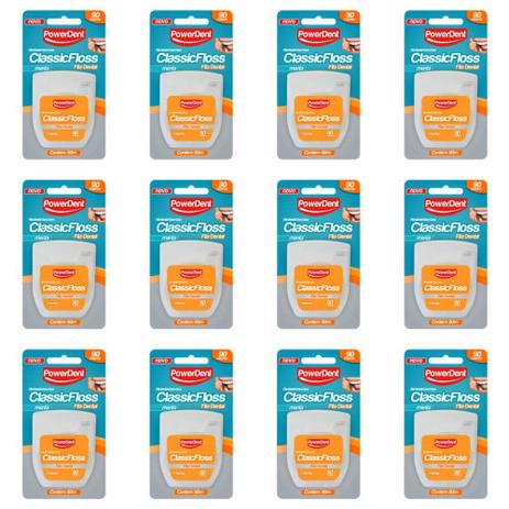 Powerdent Power Classic Fita Dental 90m (Kit C/12) Menor preço em Powerdent Power Classic Fita Dental 90m (Kit C/12)
