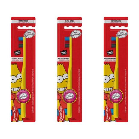 Powerdent The Simpsons Escova Dental U Macia C/ Suporte (Kit C/03) Menor preço em Powerdent The Simpsons Escova Dental U Macia C/ Suporte (Kit C/03)